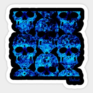 Skulls Convene in Blue by Blackout Design Sticker